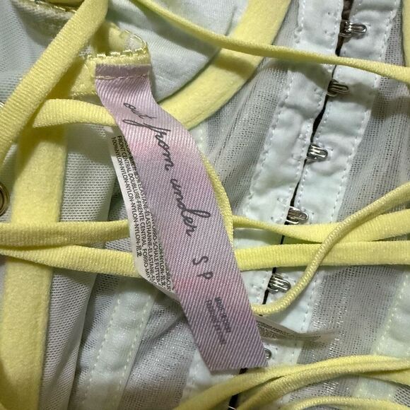 Urban Outfitters modern love blue and green ruched pastel corset lace up back to - Picture 4 of 5